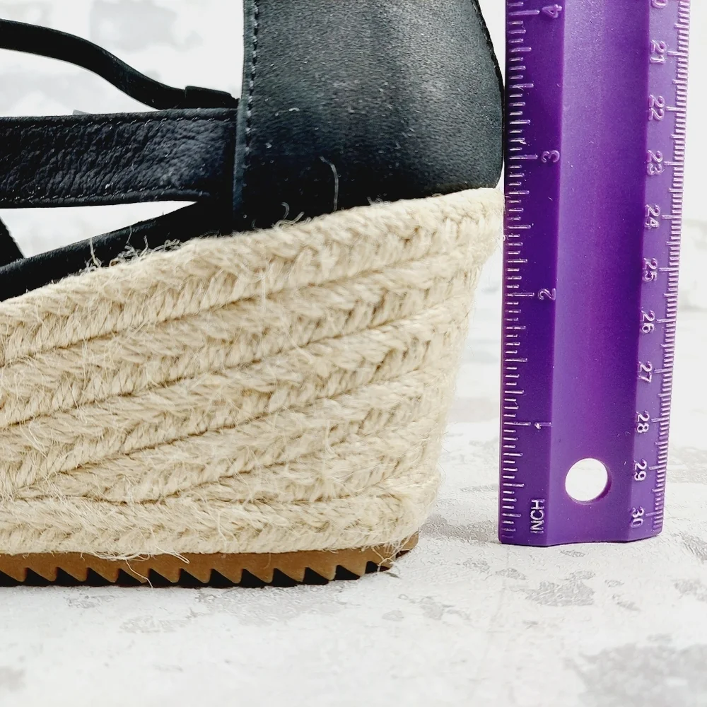 New Eileen Fisher Wanda Black Suede Espadrille W1063